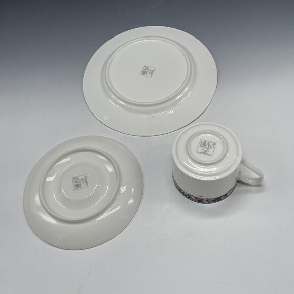 Mikasa Orchard Mural Teacup Cup & Saucer & Salad Plate 3-pc Set Luncheon - Picture 6 of 12